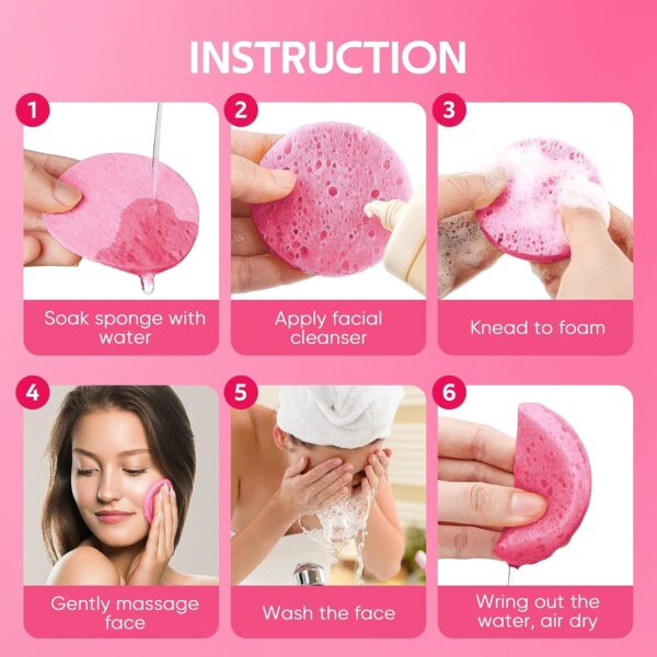 Pink Facial Sponges - Image 2